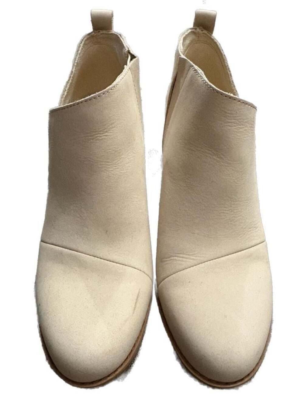 TOMS Marta Women's Wedge Ankle Booties in Beige Leather Size 8